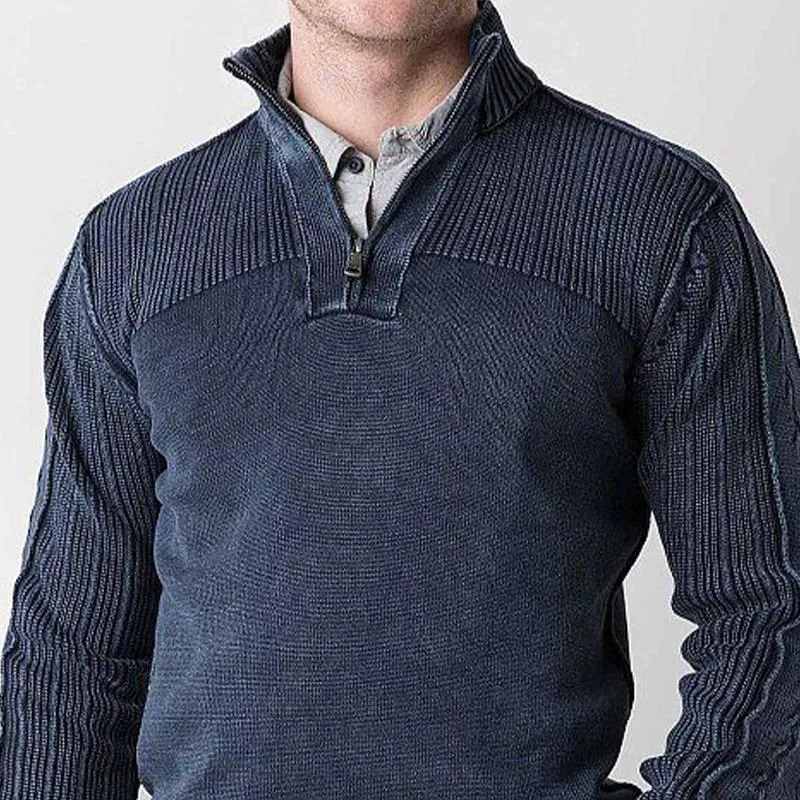 Men's Stand Collar Half Zip Knit Sweater 96704810U sold by Manly product image thumbnail 3