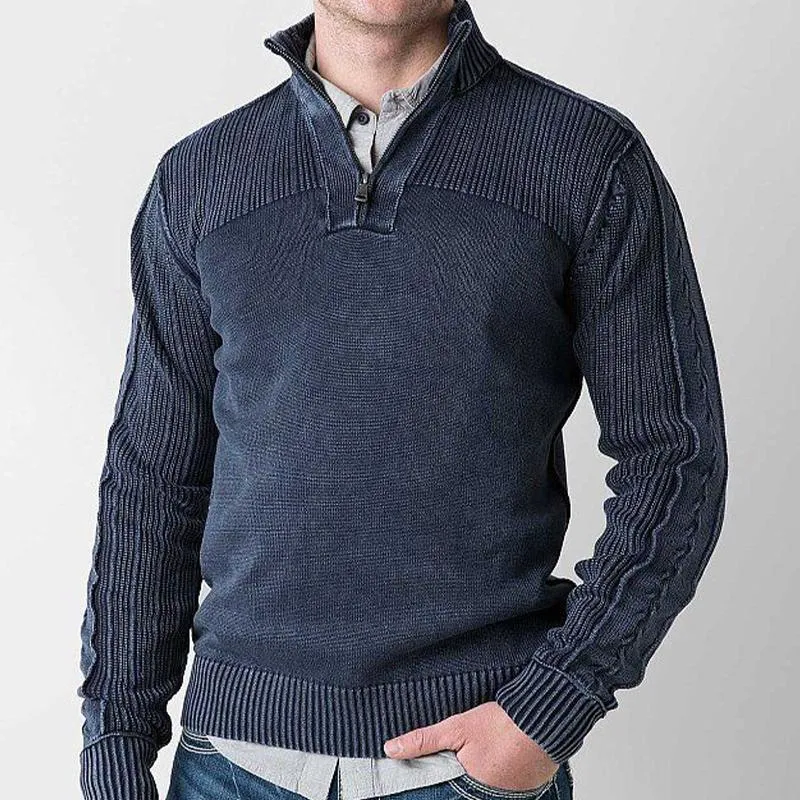 Men's Stand Collar Half Zip Knit Sweater 96704810U sold by Manly product image thumbnail 2