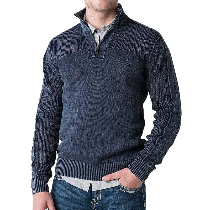 Men's Stand Collar Half Zip Knit Sweater 96704810U sold by Manly