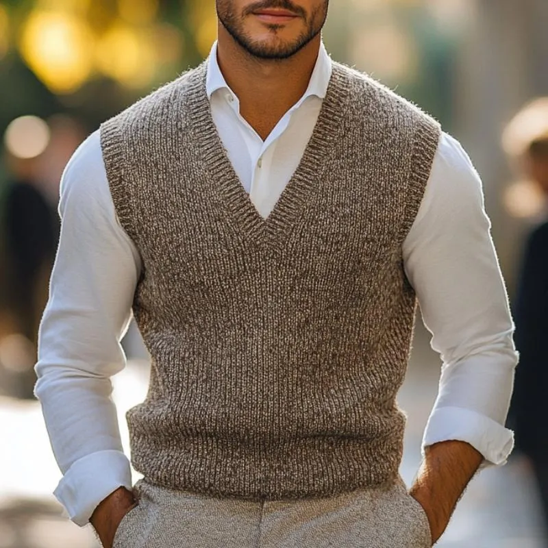 Men's Casual Warm V-Neck Knitted Vest 61138576F sold by Manly product image thumbnail 2