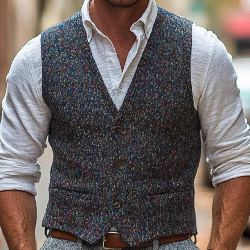 Men's Fashionable All-match V-neck Knitted Vest 48006756F sold by Manly product image thumbnail 3