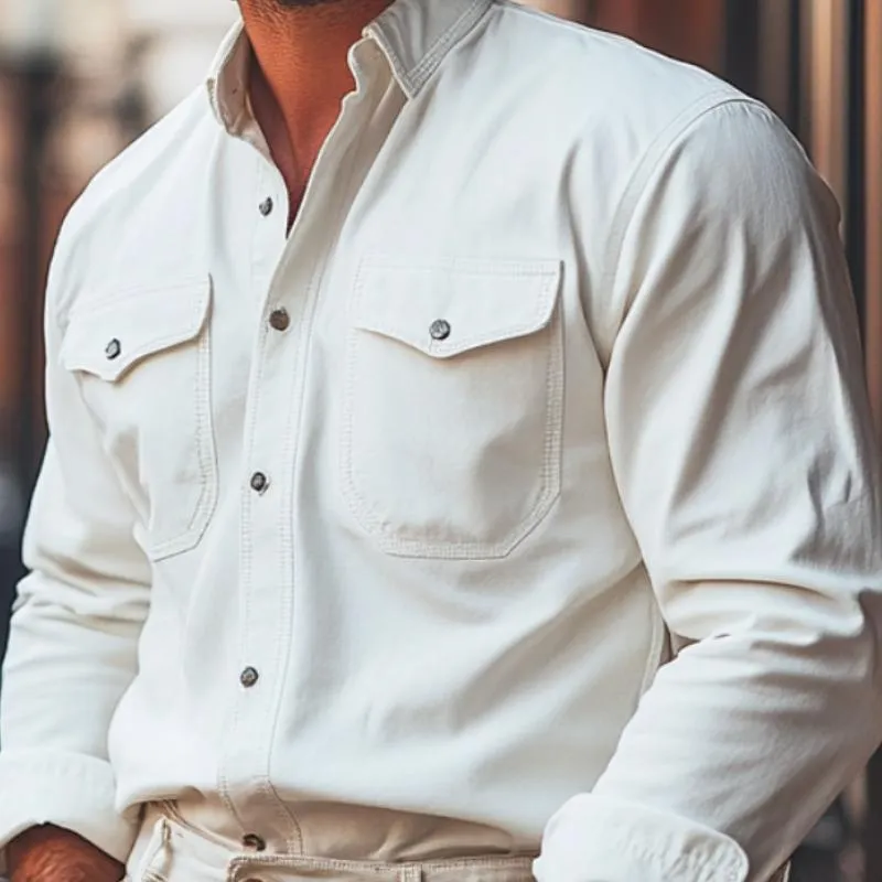 Men's Casual Lapel Long Sleeve Leather Shirt 31377323F sold by Manly product image thumbnail 3