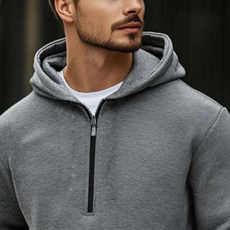 Men's Classic Casual Hooded Zipper Long Sleeve Waffle Hoodie 90943672K sold by Manly product image thumbnail 3