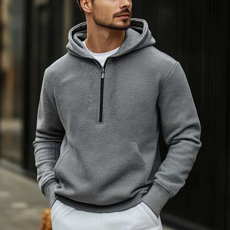 Men's Classic Casual Hooded Zipper Long Sleeve Waffle Hoodie 90943672K sold by Manly product image thumbnail 2