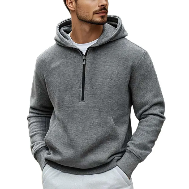 Men's Classic Casual Hooded Zipper Long Sleeve Waffle Hoodie 90943672K sold by Manly