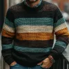 Men's Multicolor Line Crew Neck Knit Sweater 59486199U sold by Manly