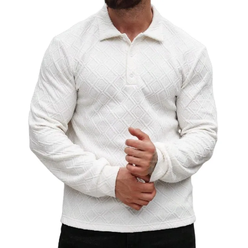 Men's Classic 3D Embossed Long-sleeved POLO Shirt 78007152F sold by Manly
