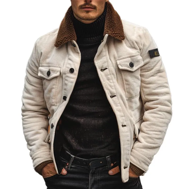 Men's Polar Fleece Patch Lapel Jacket 33729085X sold by Manly