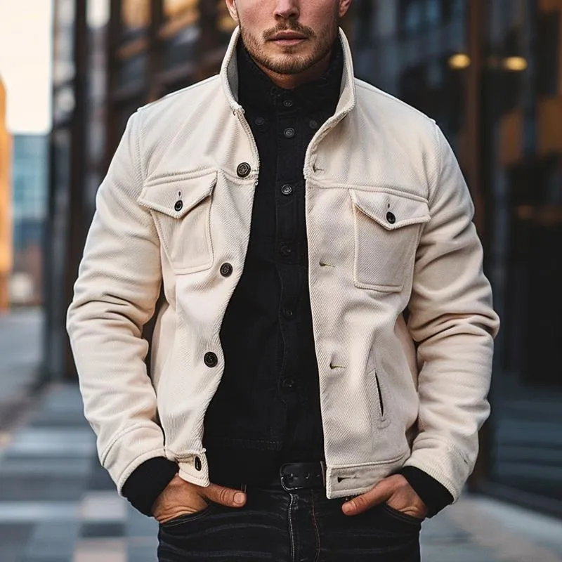 Men's Vintage Solid Collar Corduroy Jacket 52031978X sold by Manly product image thumbnail 2