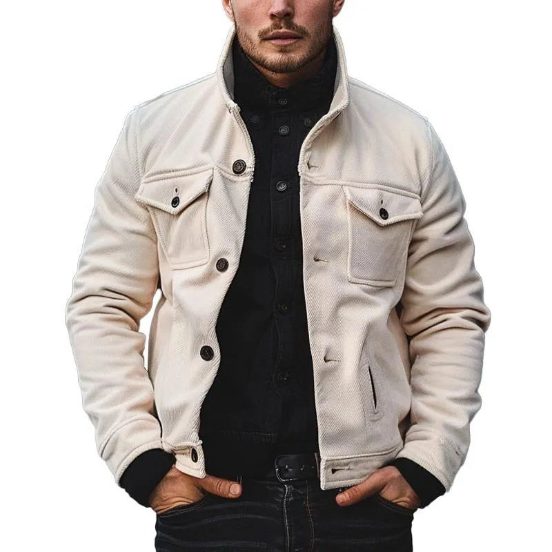 Men's Vintage Solid Collar Corduroy Jacket 52031978X sold by Manly