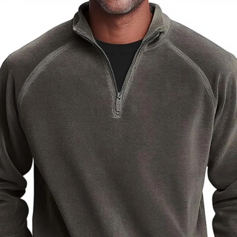 Men's Vintage Corduroy Half-Zip Raglan Sleeves Sweatshirt 99185634Y sold by Manly product image thumbnail 2