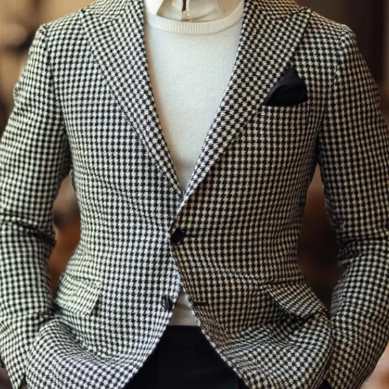 Men's Casual Houndstooth Lapel Blazer 77675781F sold by Manly product image thumbnail 3