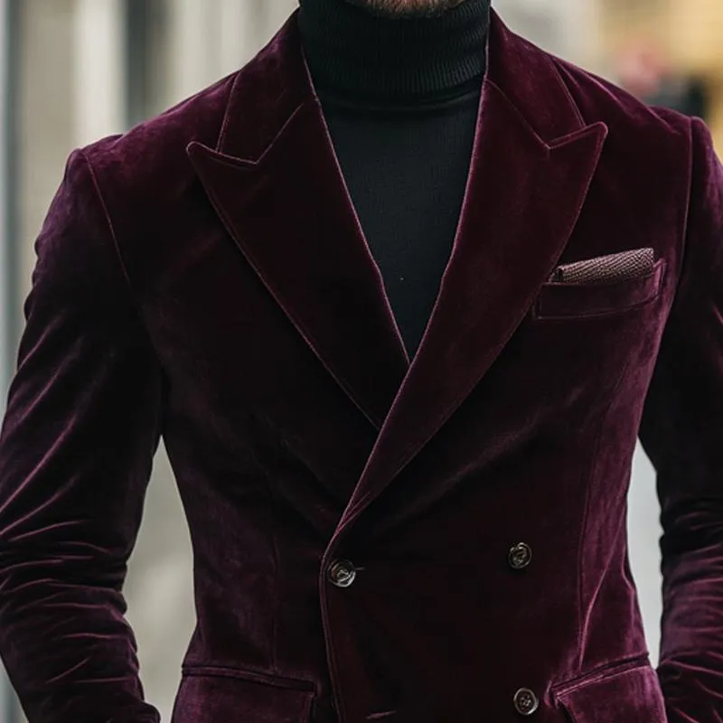 Men's Vintage Crimson Velvet Blazer 80372059U sold by Manly product image thumbnail 4