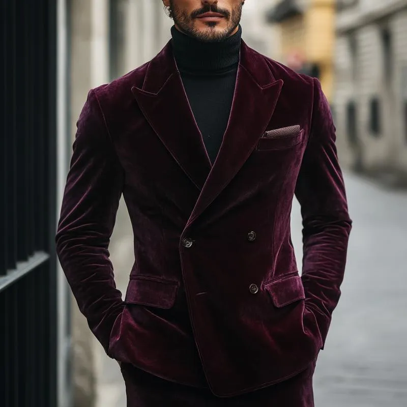 Men's Vintage Crimson Velvet Blazer 80372059U sold by Manly product image thumbnail 2