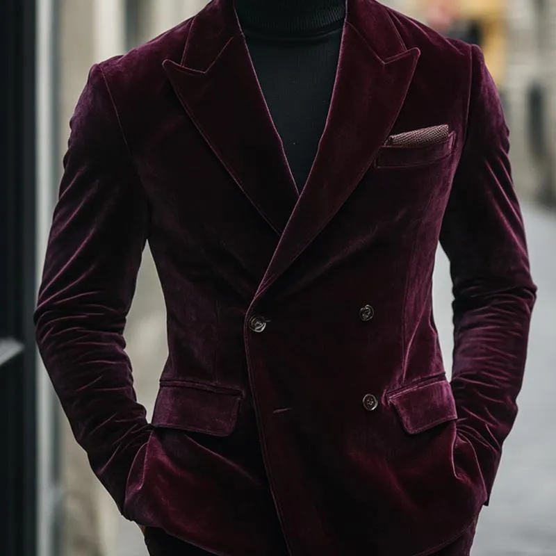 Men's Vintage Crimson Velvet Blazer 80372059U sold by Manly product image thumbnail 3