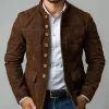 Men's Vintage Suede Stand Collar Button Jacket 22227217U sold by Manly