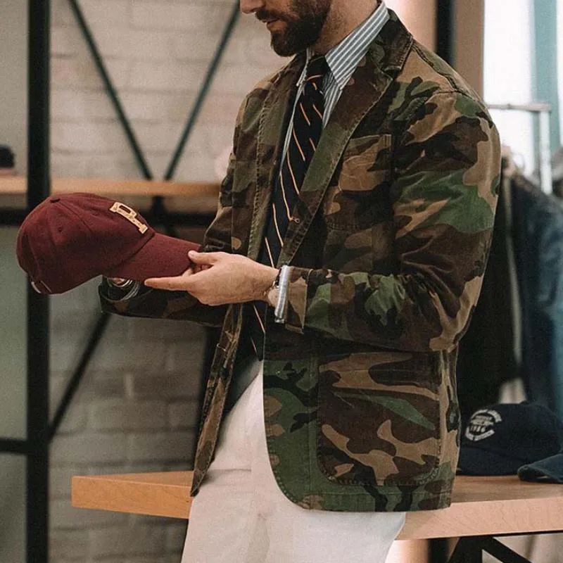 Men's Classic Casual Slim Fit Camouflage Denim Blazer 43255845K sold by Manly product image thumbnail 2