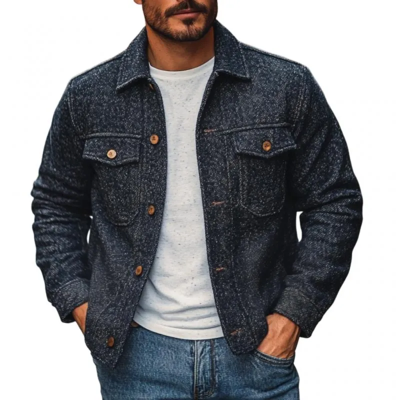 Men's Vintage Tweed Lapel Loose Shirt Jacket 86640098M sold by Manly