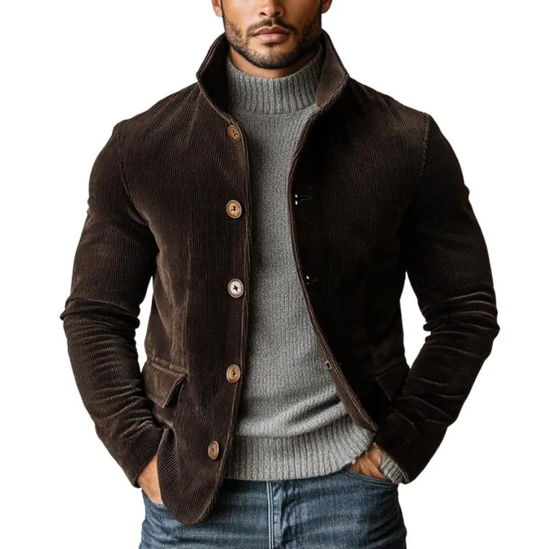 Men's Vintage Corduroy Single Breasted Lapel Jacket 34614736Y sold by Manly