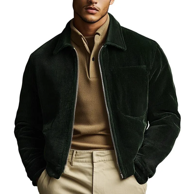 Men's Dark Green Vintage Corduroy Jacket 21435687U sold by Manly