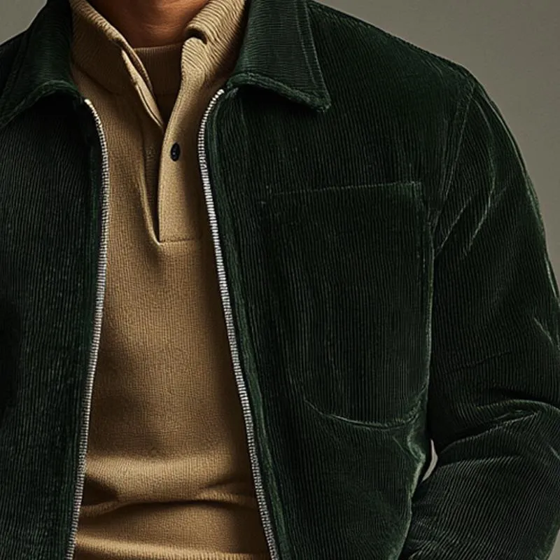 Men's Dark Green Vintage Corduroy Jacket 21435687U sold by Manly product image thumbnail 3