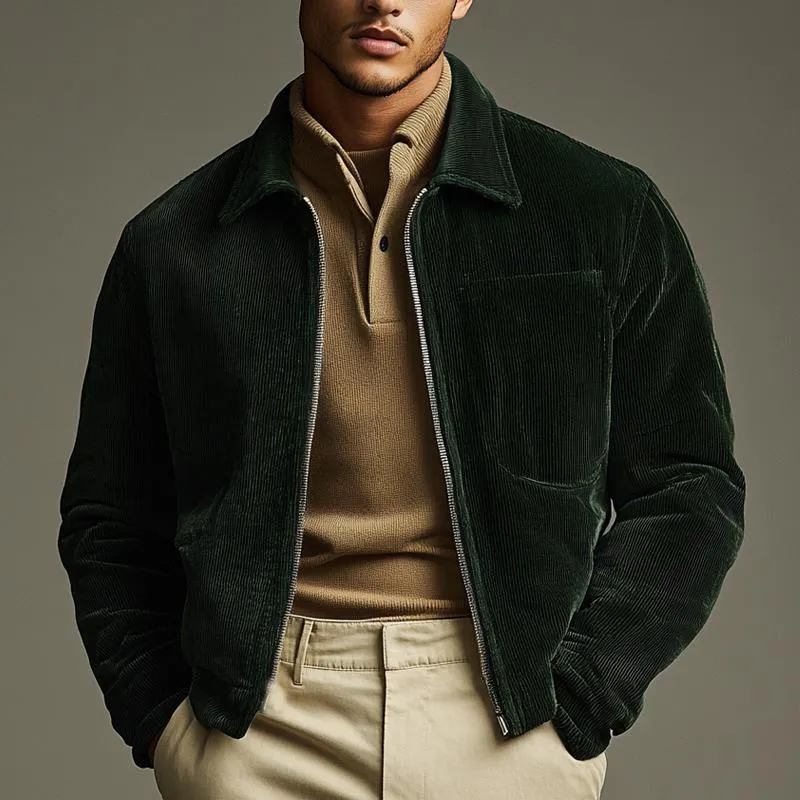 Men's Dark Green Vintage Corduroy Jacket 21435687U sold by Manly product image thumbnail 2