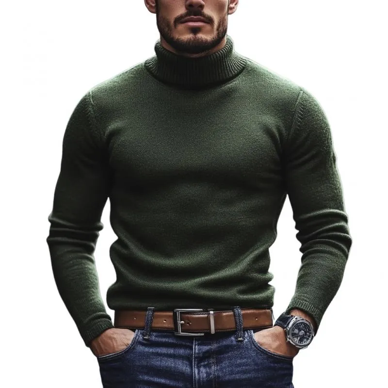 Men's Vintage Solid Color Turtleneck Slim Fit Knit Sweater 05784919M sold by Manly