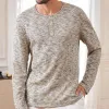 Men's Casual Henley Collar Textured Fabric Long Sleeve T-Shirt 96459502F sold by Manly