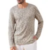 Men's Casual Henley Collar Textured Fabric Long Sleeve T-Shirt 96459502F sold by Manly