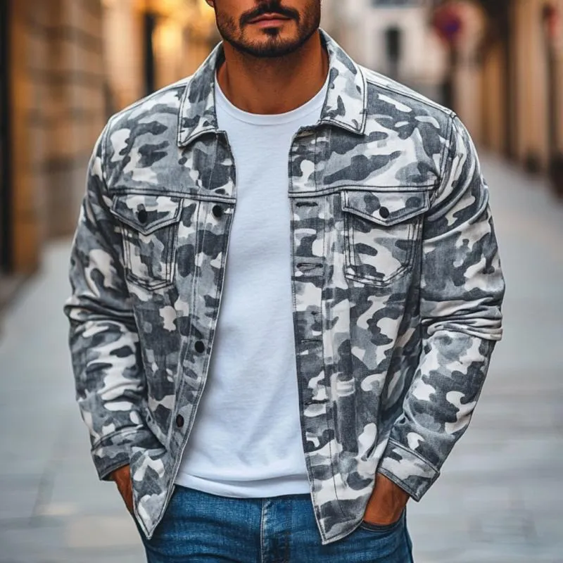 Men's Casual Outdoor Camouflage Lapel Loose Shirt Jacket 16331090M sold by Manly product image thumbnail 2
