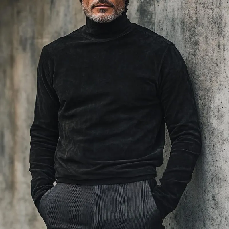 Men's Versatile Turtleneck Suede Long Sleeve Bottoming T-Shirt 73969959F sold by Manly product image thumbnail 2
