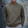 Men's Loose Round Neck Long Sleeve Casual T-Shirt 04353732F sold by Manly