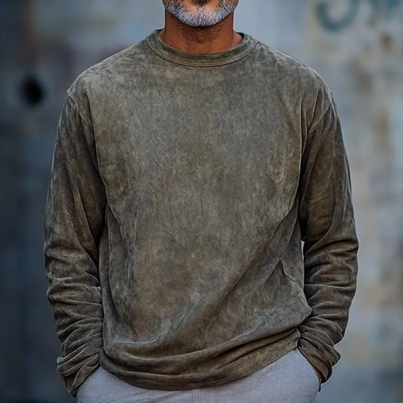 Men's Loose Round Neck Long Sleeve Casual T-Shirt 04353732F sold by Manly product image thumbnail 2