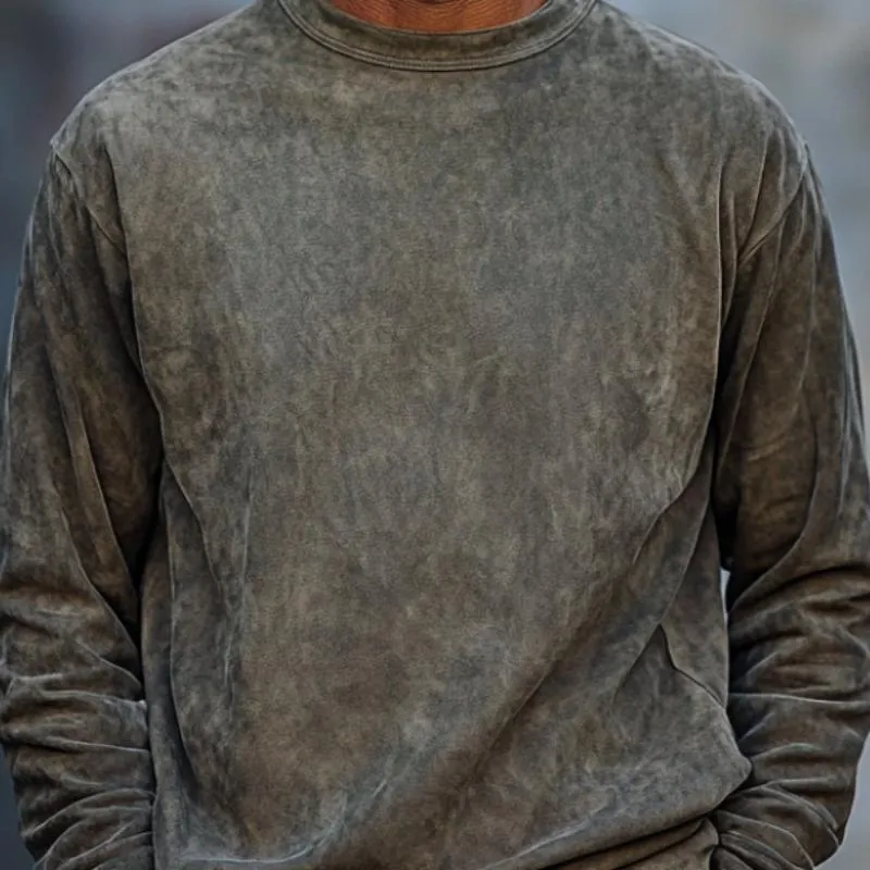 Men's Loose Round Neck Long Sleeve Casual T-Shirt 04353732F sold by Manly product image thumbnail 3