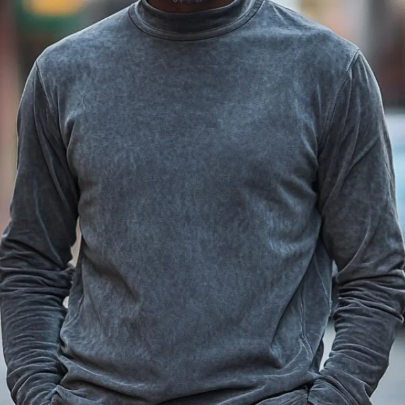 Men's Turtleneck Suede Long Sleeve T-Shirt 24602555F sold by Manly product image thumbnail 3