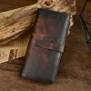 Men's Genuine Leather Vintage Distressed Multi-card Slot Long Wallet 92539196U sold by Manly
