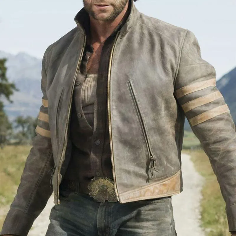 Men's Vintage Distressed Zip-Up Leather Jacket 50091270U sold by Manly product image thumbnail 2