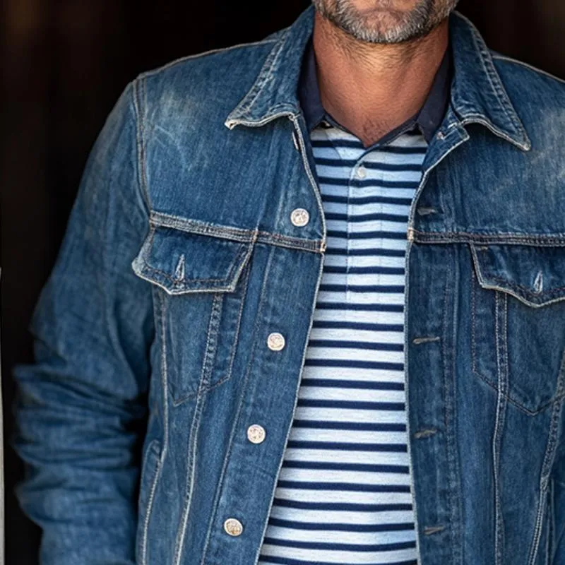 Men's Washed Distressed Denim Jacket 30310867U sold by Manly product image thumbnail 3