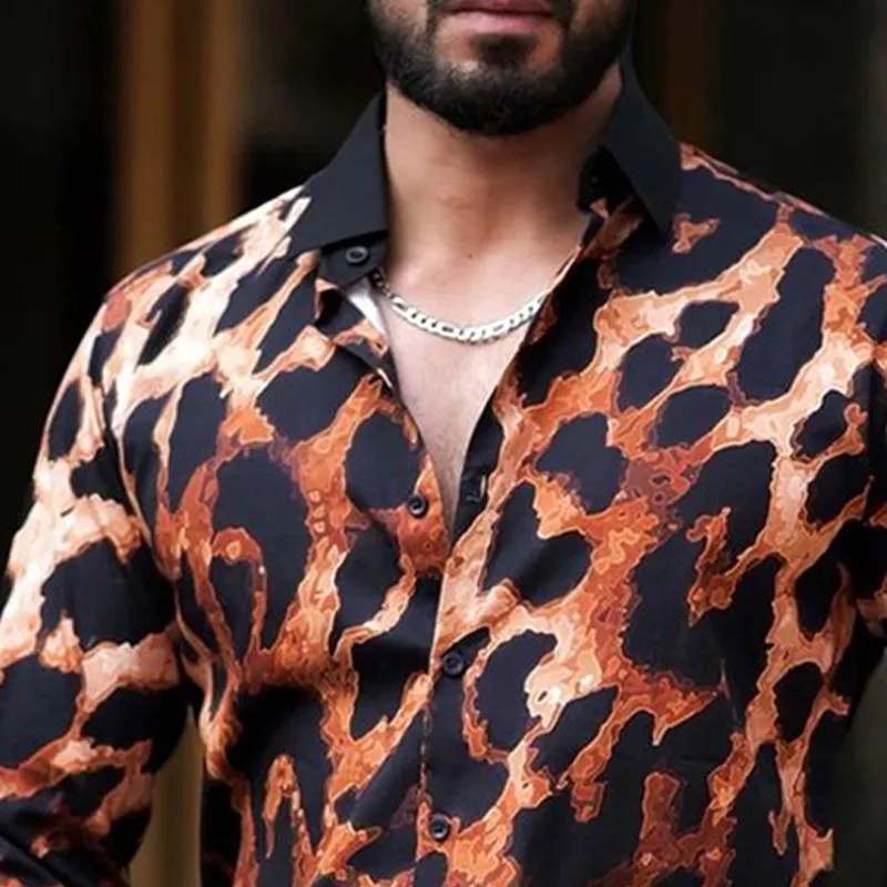 Men's Leopard Print Casual Long Sleeve Shirt 84000965U sold by Manly product image thumbnail 3