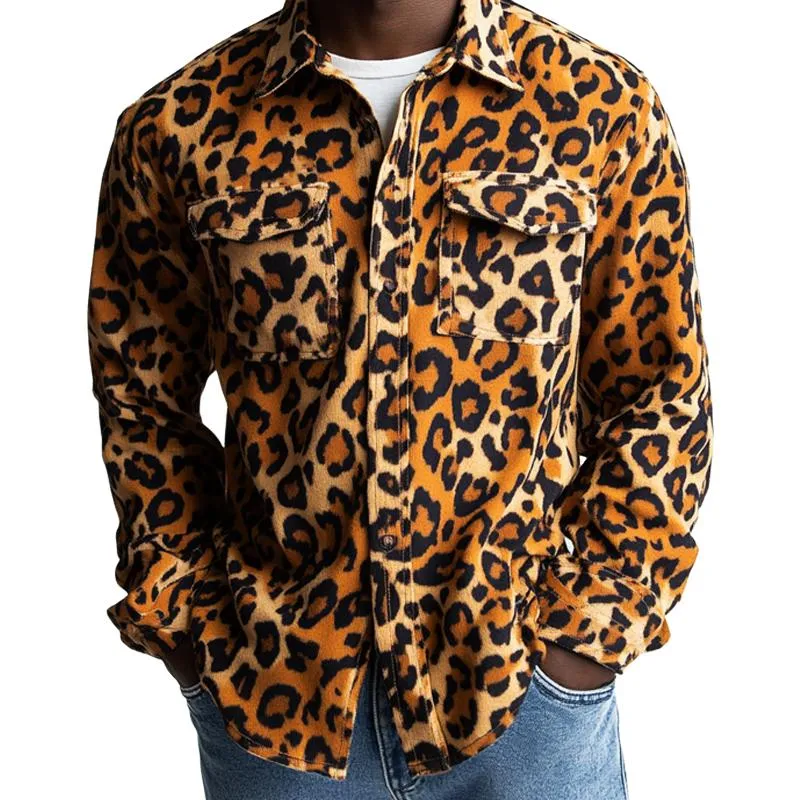 Men's Vintage Leopard Print Long Sleeve Shirt 68413180U sold by Manly product image thumbnail 2