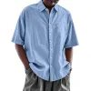 Men's Solid Color Loose Short Sleeve Shirt 45422058Z sold by Manly
