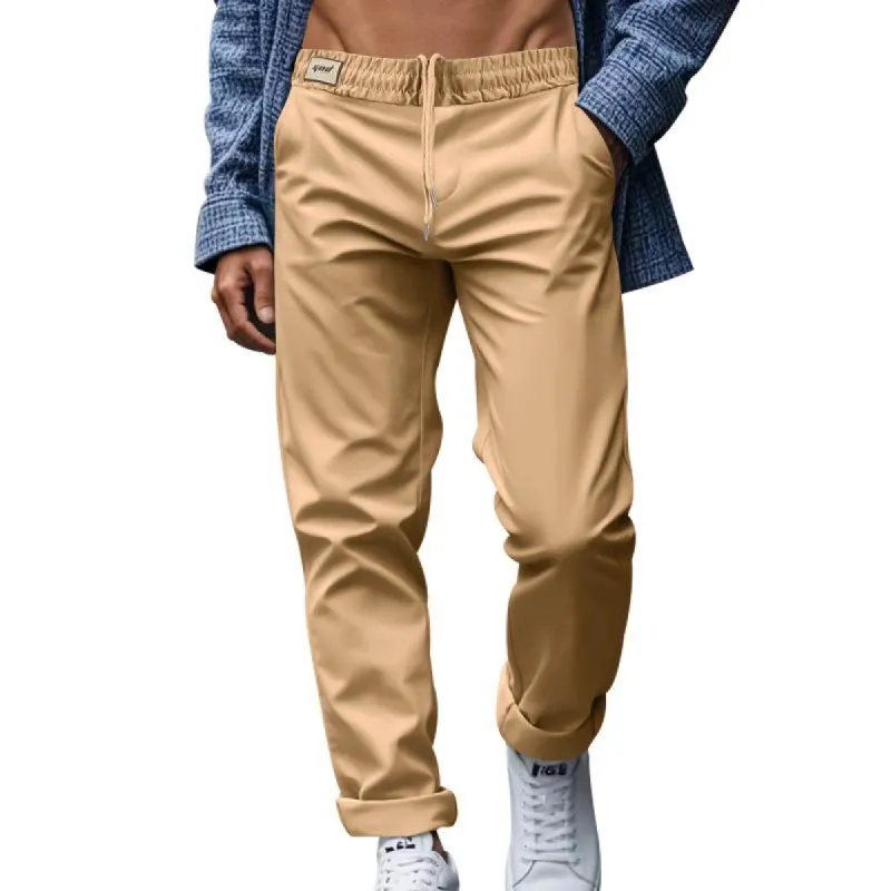 Men‘s Solid Color Elastic Waist Straught Casual Pants 94183136Z sold by Manly