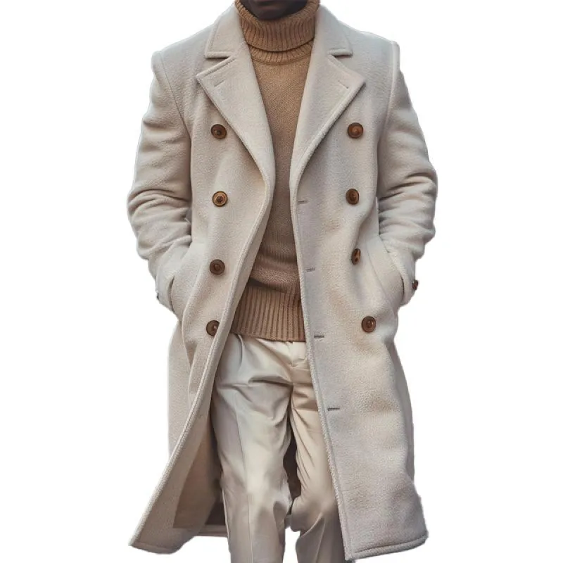 Men's Solid Color Polar Fleece Double-Breasted Coat 35312477X sold by Manly