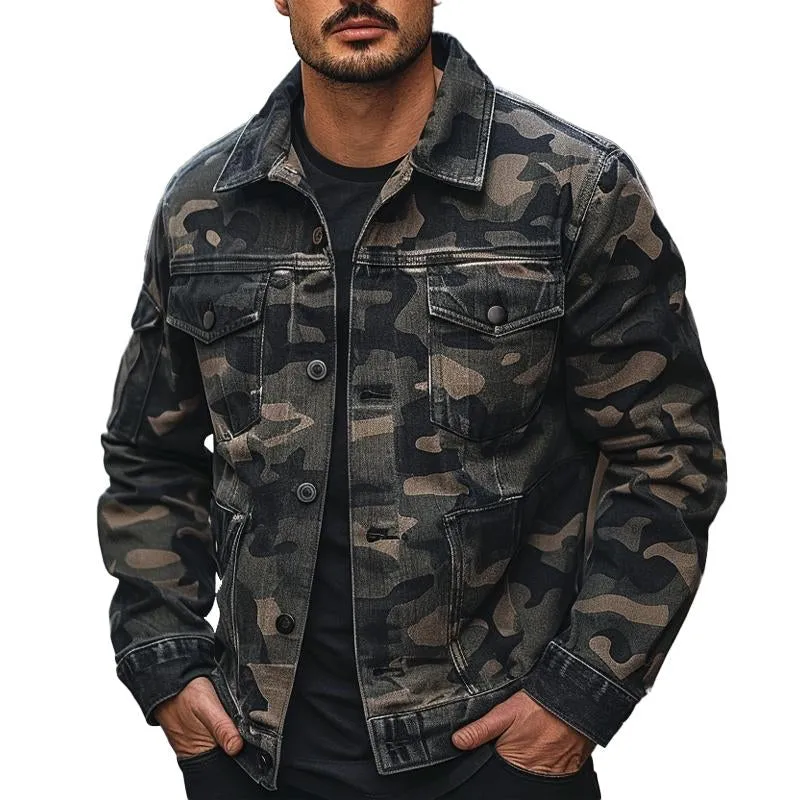 Men's Vintage Camouflage Multi-Pocket Jacket 30023249X sold by Manly