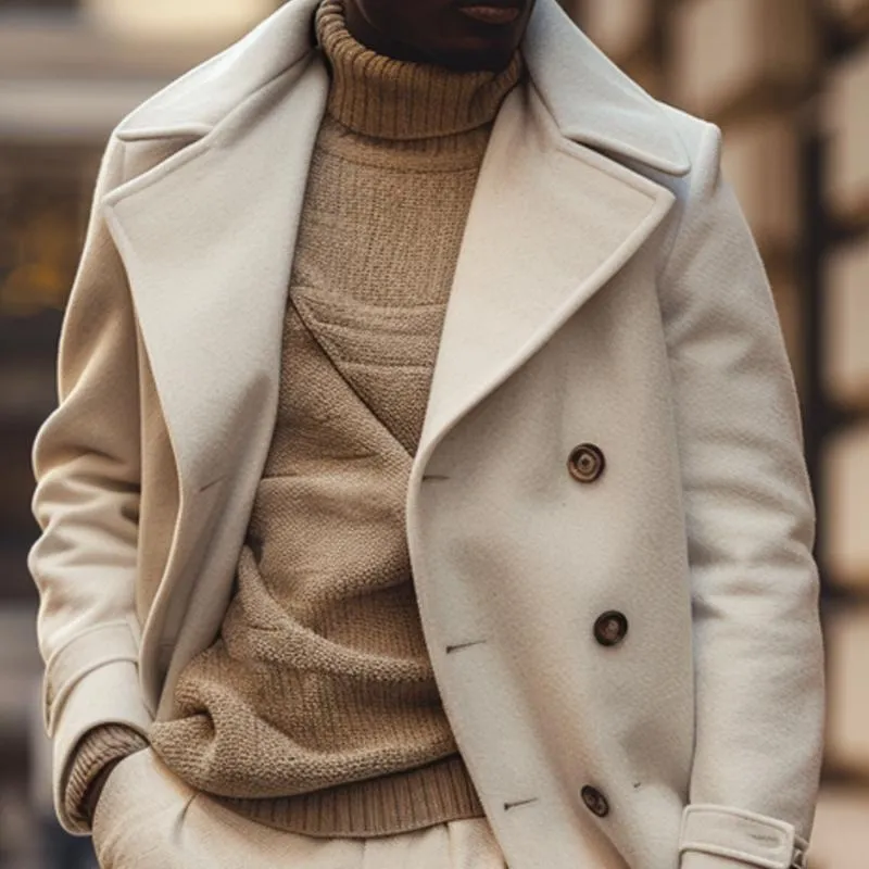 Men's Solid Color Single Breasted Long Coat 92940822X sold by Manly product image thumbnail 3