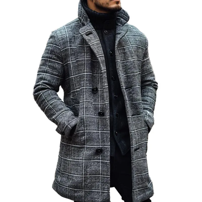 Men's Vintage Plaid Mid-length Coat 82831097X sold by Manly