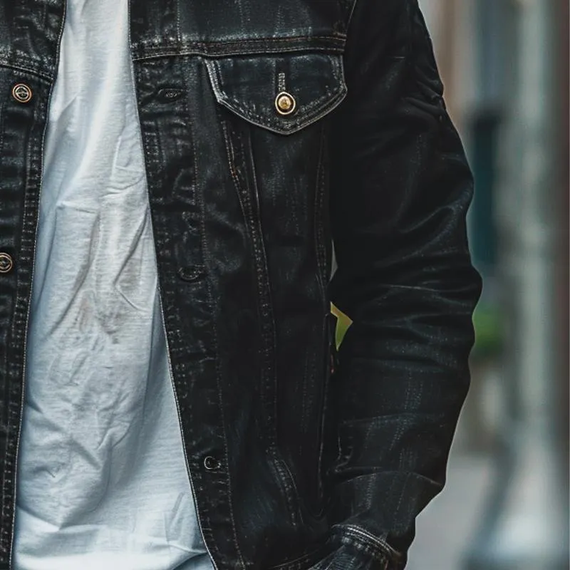 Men's Vintage Washed Denim Jacket 99400322X sold by Manly product image thumbnail 3