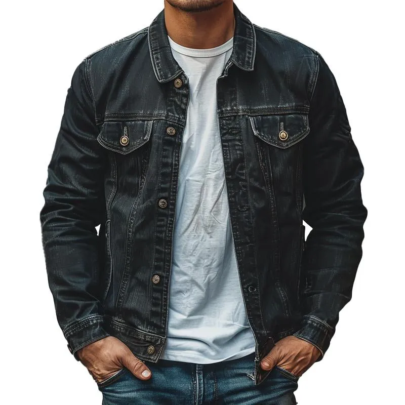 Men's Vintage Washed Denim Jacket 99400322X sold by Manly