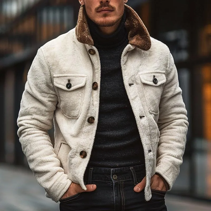 Men's Color Block Polar Fleece Single Breasted Jacket 79844535X sold by Manly product image thumbnail 2