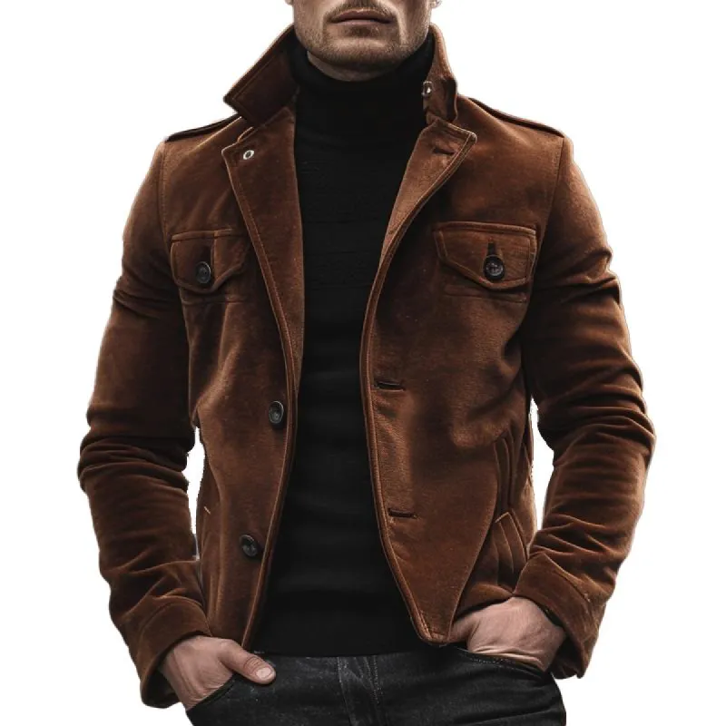 Men's Vintage Solid Velvet Single Breasted Jacket 22047021X sold by Manly